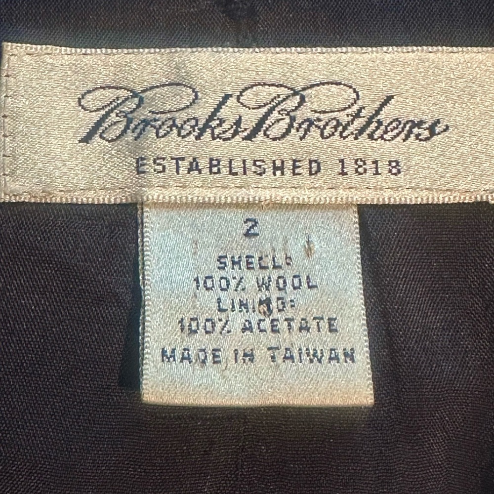 Brooks Brothers Blazer Size 2 Navy Blue with Small white Stripes - Picture 5 of 5